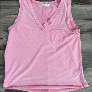 Doe and Rae Pink V-Neck Top